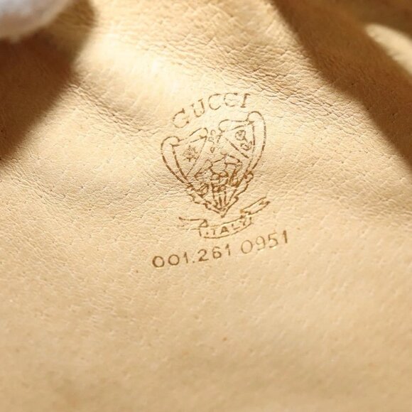 GUCCI Micro GG Canvas Shoulder Bag Vintage Beige Gold Auth BA4063 - Picture 13 of 16